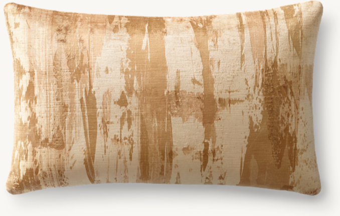 Velvet Brushstroke Abstract Pillow Cover - Lumbar