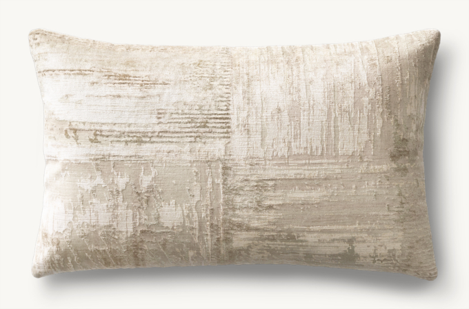 Velvet Brushstroke Four Square Pillow Cover - Lumbar
