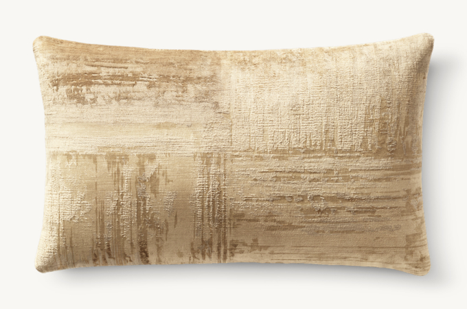 Velvet Brushstroke Four Square Pillow Cover - Lumbar