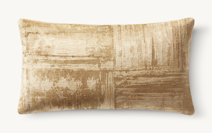 Velvet Brushstroke Four Square Pillow Cover - Lumbar
