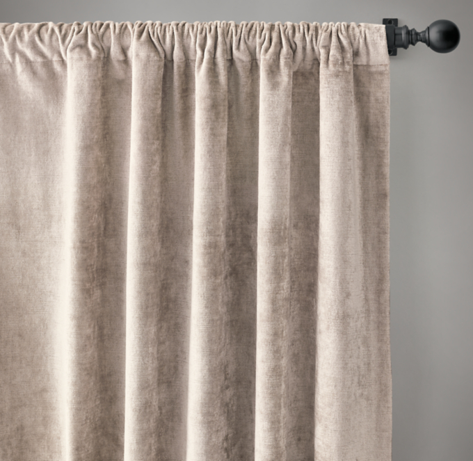 Italian Striated Velvet Drapery - Rod-Pocket