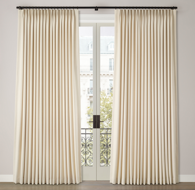 Custom Holland & Sherry Wool Twill 2-Fold Tailored Pleat Drapery | RH