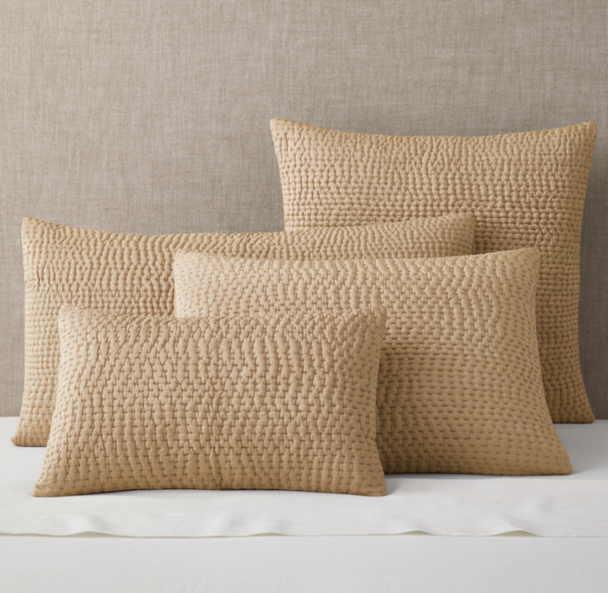 Front view of Silk Pick Stitch Sham  