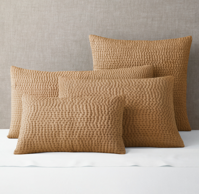 Front view of Silk Pick Stitch Sham  