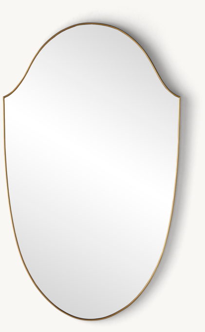 Italian Midcentury Metal Shield Mirror