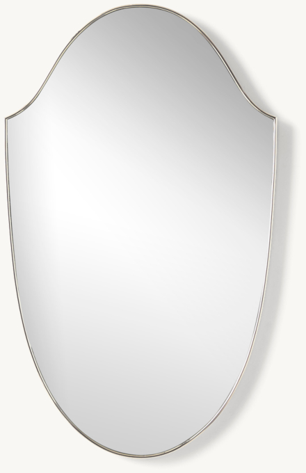 Italian Midcentury Metal Shield Mirror