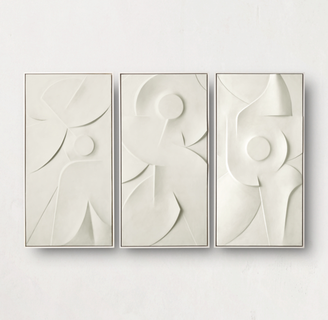 Abstract BasRelief Plaster Wall Sculpture II Collection