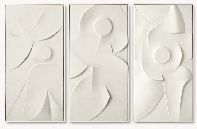 Abstract Bas-Relief Plaster Wall Sculpture II Collection