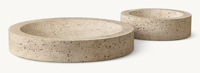 Travertine Shallow Bowl