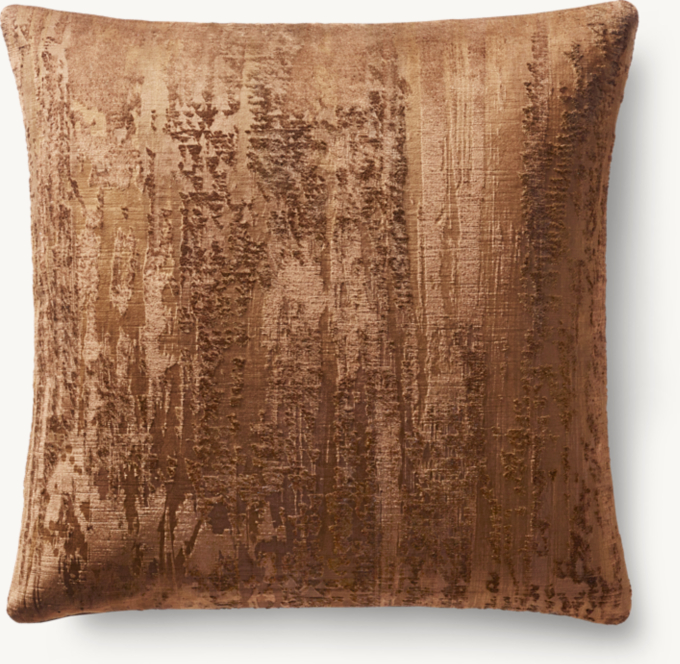 Velvet Brushstroke Abstract Pillow Cover - Square