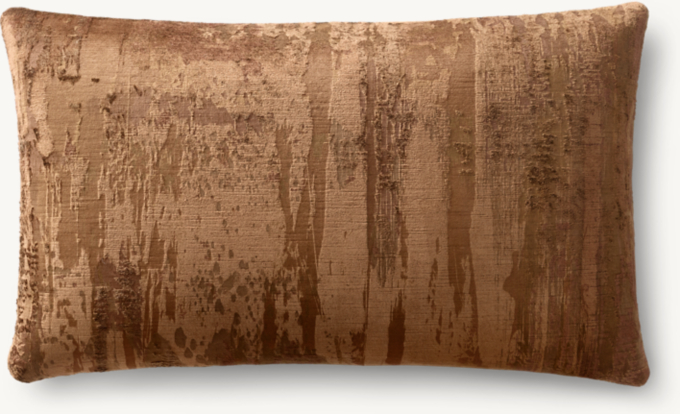 Velvet Brushstroke Abstract Pillow Cover - Lumbar