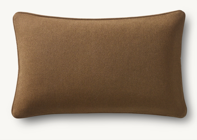 Overhead view of Holland & Sherry Wool Twill Piped Pillow Cover - Lumbar 