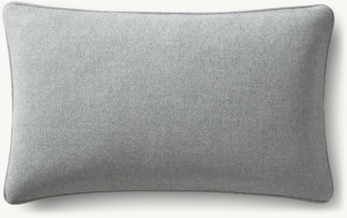Overhead view of Holland & Sherry Wool Twill Piped Pillow Cover - Lumbar 
