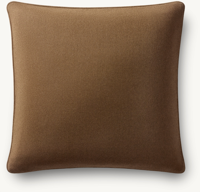 Overhead view of Holland & Sherry Wool Twill Piped Pillow Cover - Square 