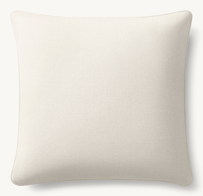 Overhead view of Holland & Sherry Wool Twill Piped Pillow Cover - Square 