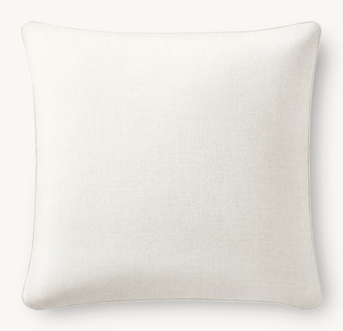 Vue en Hauteur - Holland & Sherry - Housse de Coussin Passepoilée en Sergé de Laine - Carrée - Blanc
