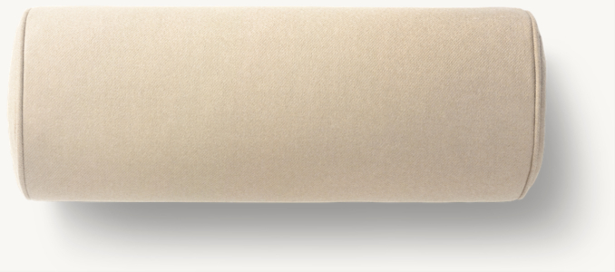Overhead view of Holland & Sherry Wool Twill Wrapped Pillow Cover - Bolster 