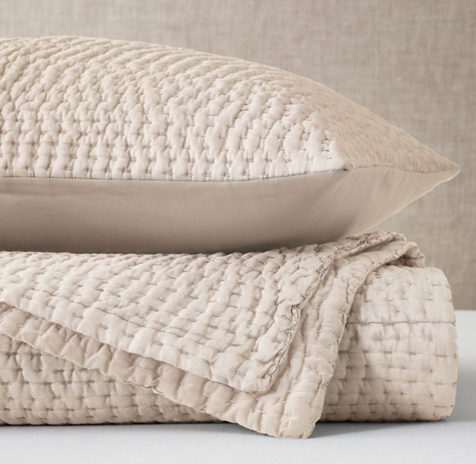 Silk Pick Stitch Quilt & Sham Set 