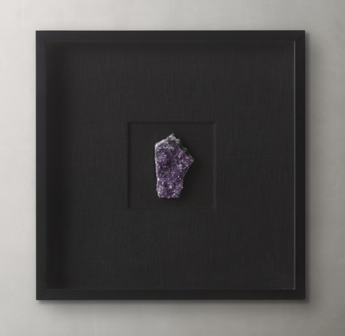 Natural Crystal on Linen - Amethyst