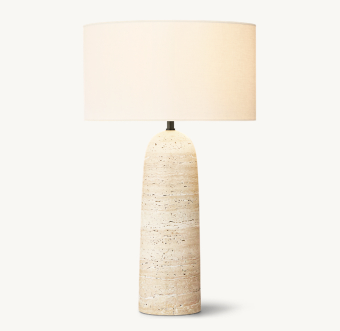 Sarezzo Travertine Tapered Table Lamp 