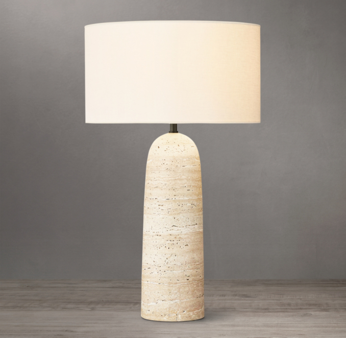Sarezzo Stone Cylindrical Table Lamp | RH
