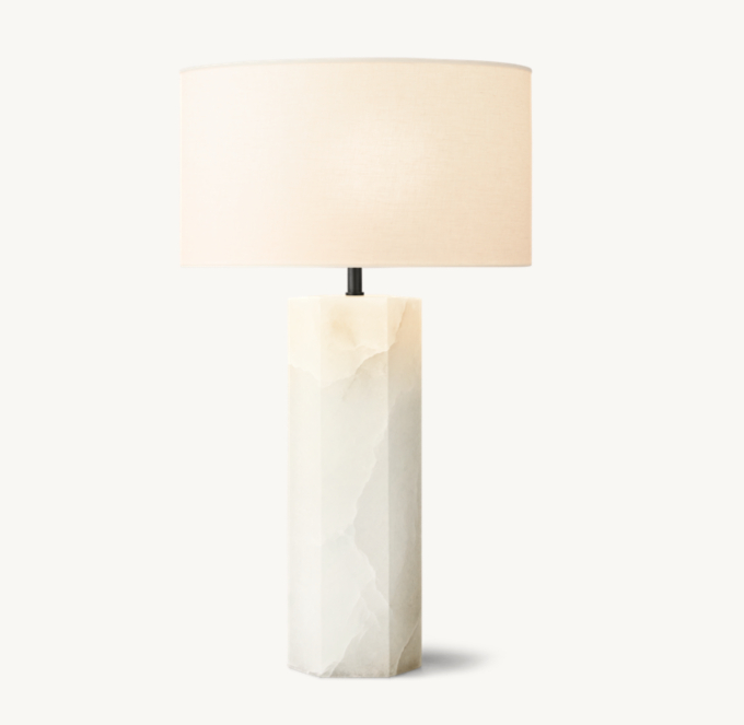 Sarezzo Alabaster Hexagonal Table Lamp 