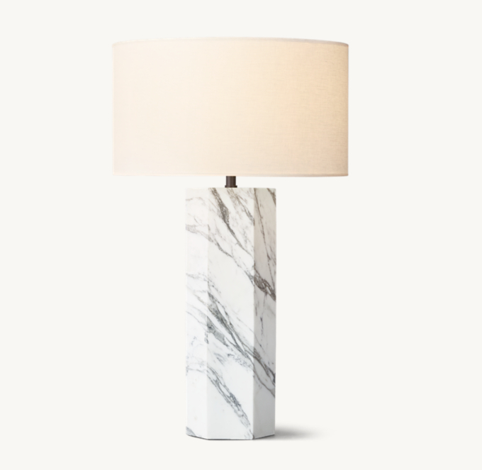 Sarezzo Arabescato Hexagonal Table Lamp 