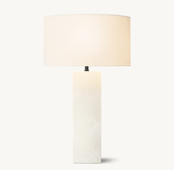 Sarezzo Alabaster Square Table Lamp 