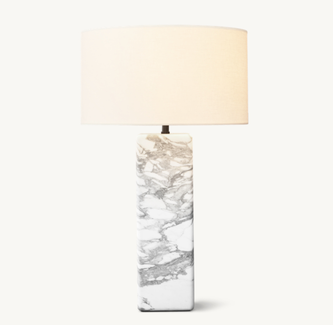 Sarezzo Arabescato Square Table Lamp 