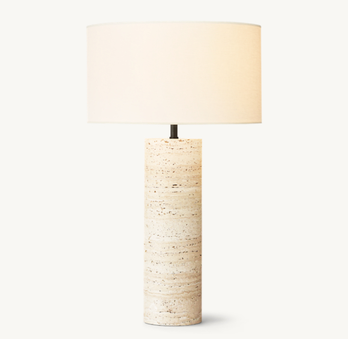 Sarezzo Stone Cylindrical Table Lamp 