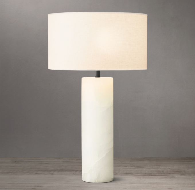 Sarezzo Stone Cylindrical Table Lamp 