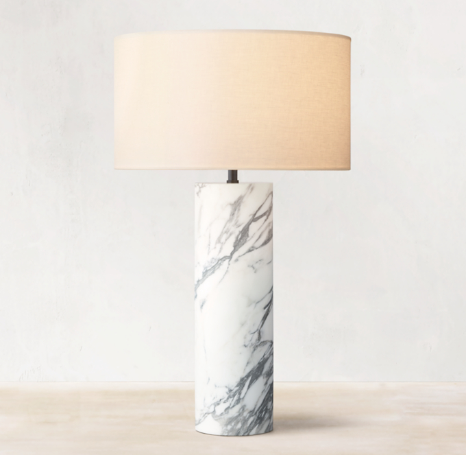 Sarezzo Stone Cylindrical Table Lamp