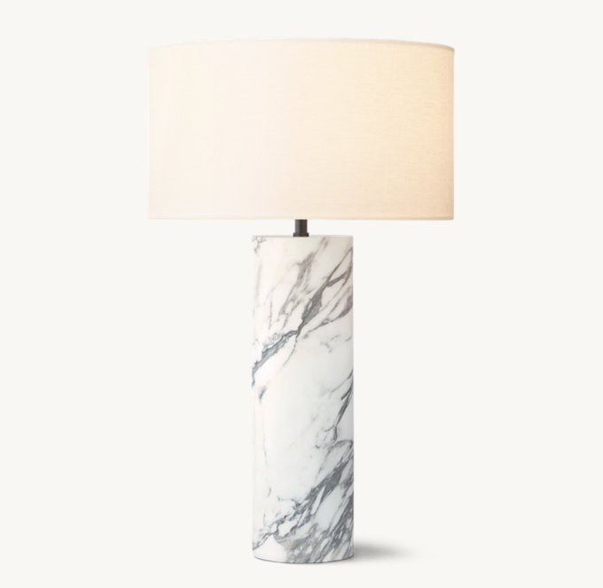 Sarezzo Arabescato Cylindrical Table Lamp 