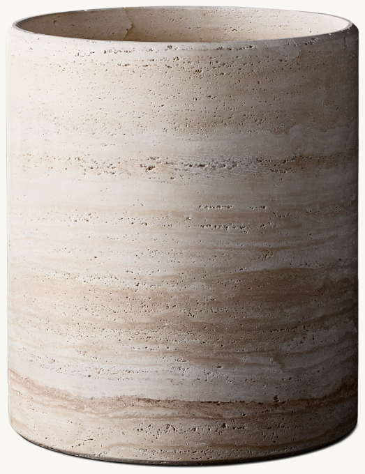Travertine Wastebasket - Bianco