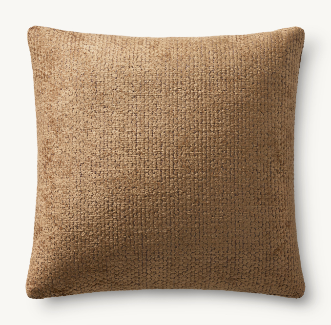 Overhead view of Italian Milana Honeycomb Wrapped Pillow Cover - Square