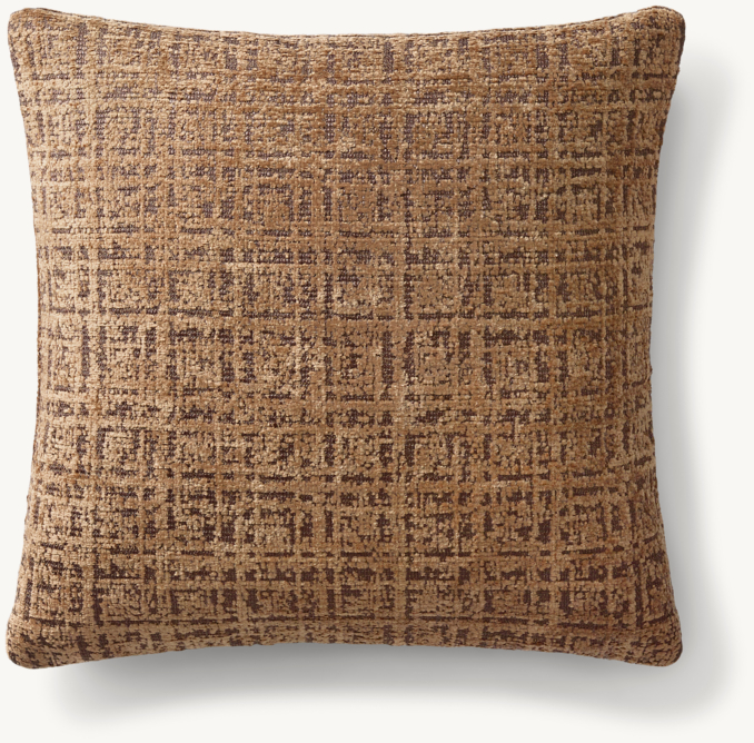 Overhead view of Italian Milana Grid Wrapped Pillow Cover - Square 