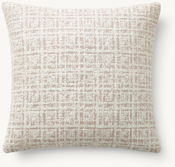 Italian Milana Grid Wrapped Pillow Cover - Square | RH