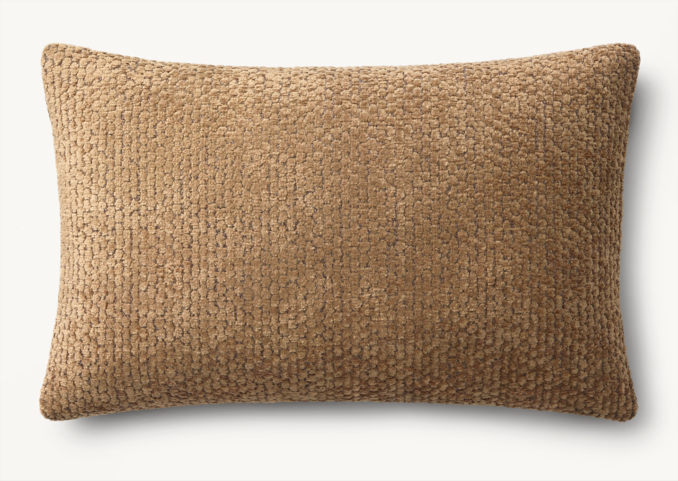 Overhead view of Italian Milana Honeycomb Wrapped Pillow Cover - Lumbar 
