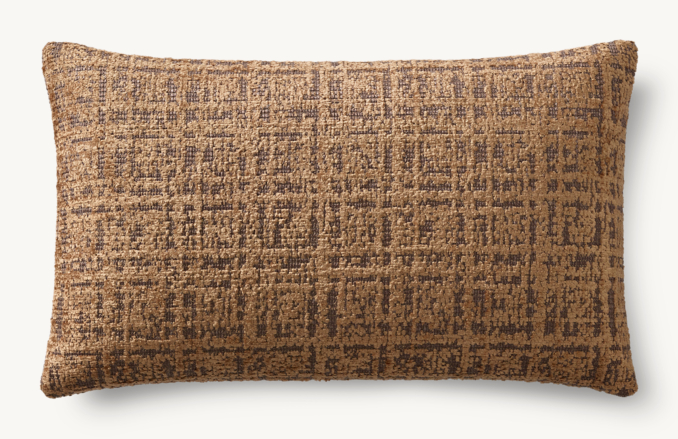 Overhead view of Italian Milana Grid Wrapped Pillow Cover - Lumbar 