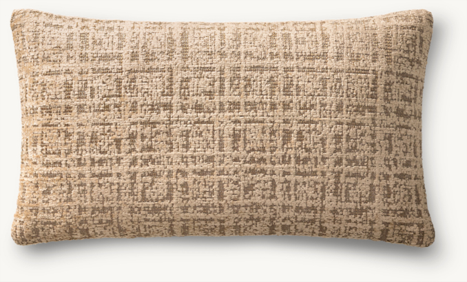 Overhead view of Italian Milana Grid Wrapped Pillow Cover - Lumbar 
