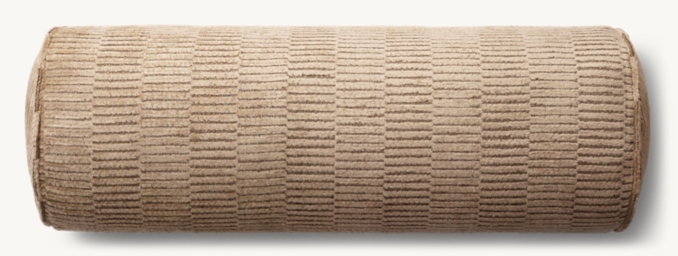 Vue en Hauteur - Milana Italien - Housse de Coussin Motif Ligne Interrompue - Traversin - Blé