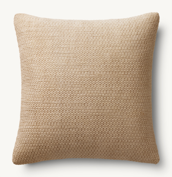 Overhead view of Italian Milana Brick Wrapped Pillow Cover - Square 