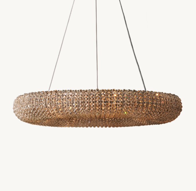 Crystal Halo Smoke Round LED Chandelier 32 RH