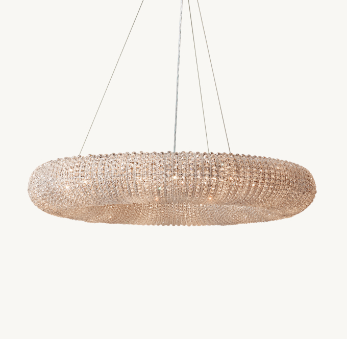 Crystal Halo Clear Round LED Chandelier 41\"