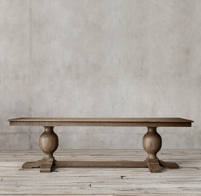 French Urn Pedestal Rectangular Dining Table