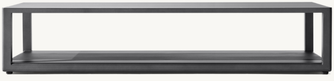 Front view of Belize Aluminum Rectangular Coffee Table 