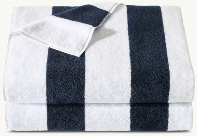 Navy Cabana Stripe Beach Towel | RH