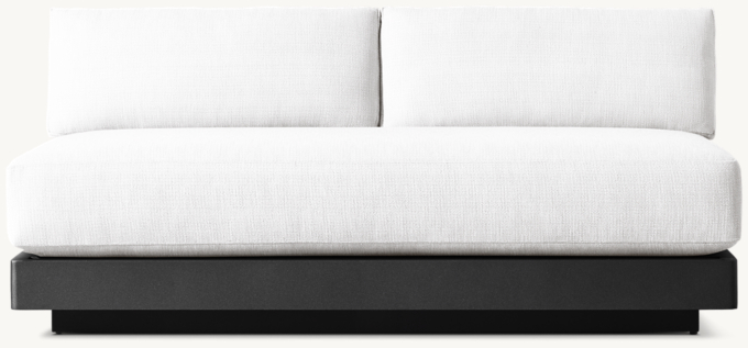 62&#189;&#34; sofa shown in Iron. Cushions shown in White Perennials&#174; Performance Textured Linen Weave.