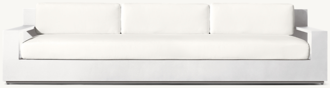 111&#34; Luxe sofa shown in White. Cushions shown in White Perennials&#174; Performance Textured Linen Weave.