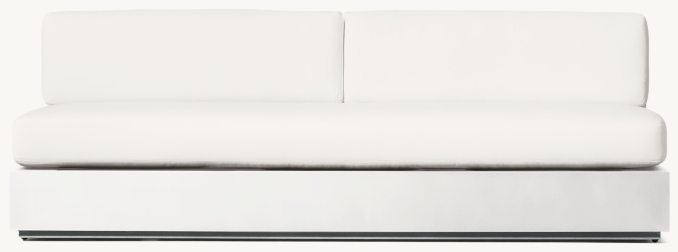 Front view of Marbella Aluminum Three-Seat Armless Sofa 